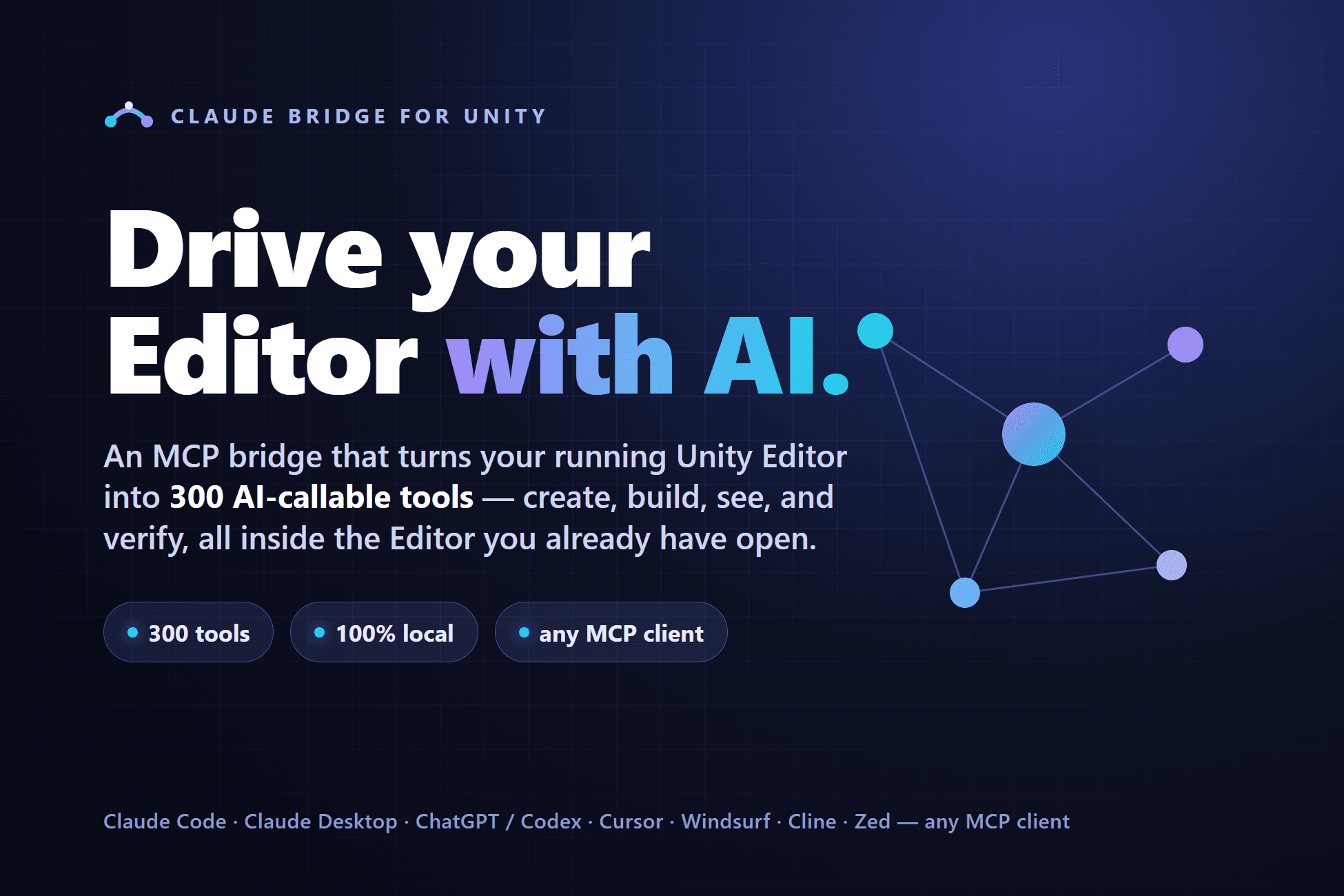 Claude Bridge for Unity β drive your Editor with AI